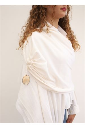 sciarpa bianca in lana con conchiglie Art Tricot | SCIARPACONCHIGLIEBIANCO
